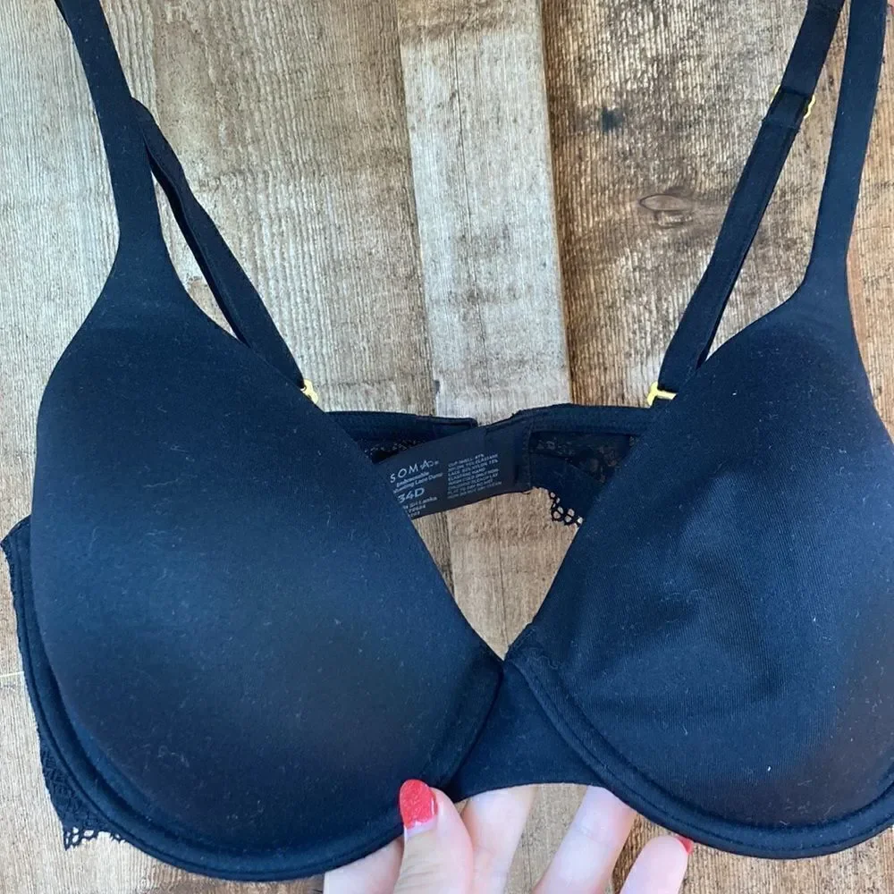 Soma Embraceable Enchanting Lace Demi Bra- black